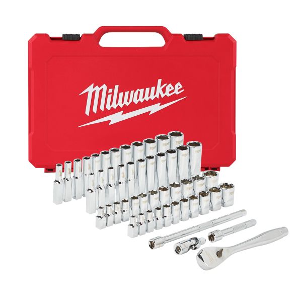 Ratschen- und Steckschlüsseleinsatz Set 1/4" imperial & metrisch 50-teilig / Milwaukee # 4932464944