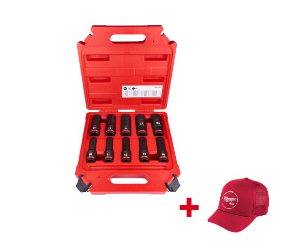 SHOCKWAVE™ Schlagnuss 1/2" lang Set 10-teiliges Set / Milwaukee # 4932480457 / EAN: 4058546407421