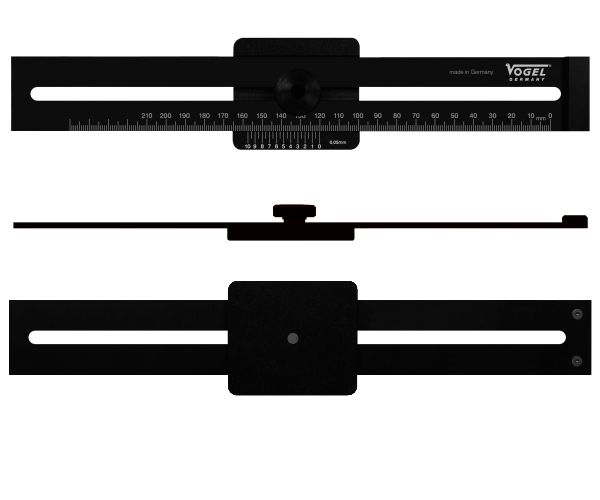 Streichmass-Paralellreisser, Dur-Aluminium, Messbereich 200mm / VPE Stück