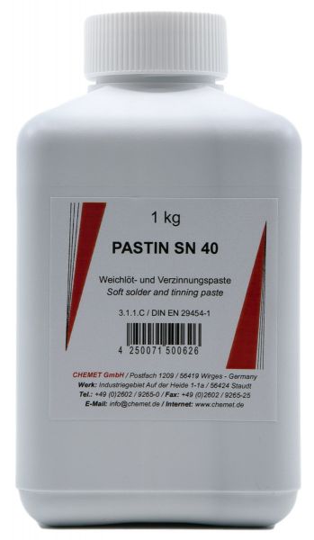 PASTIN Verzinnungspaste Sn40Pb60, VPE Dose 1000g