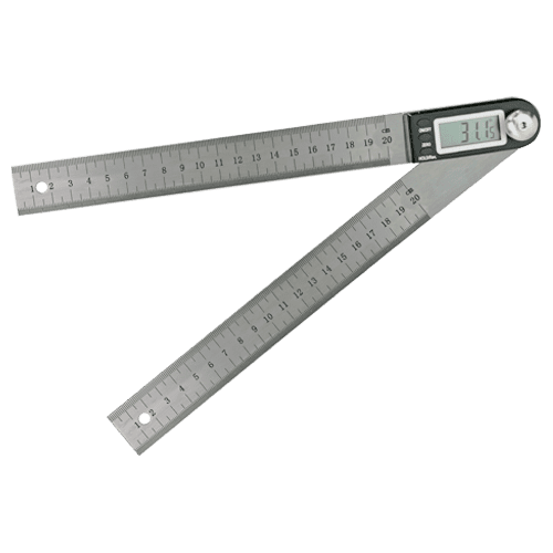 Digitaler Gradmesser und Stellwinkel (Schmiegen) aus Inox., Schenkel 200mm / VPE Stück