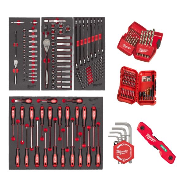 Bestücktes Einlagen-Set Universal 170-teilig für Werkstattwagen 78 cm / Milwaukee # 4932499473 / EAN
