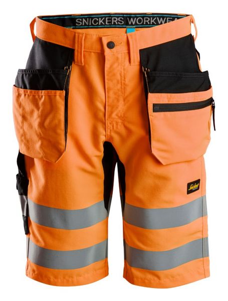 6131 Snickers LiteWork, High-Vis Shorts+ Holstertaschen, Klasse 1