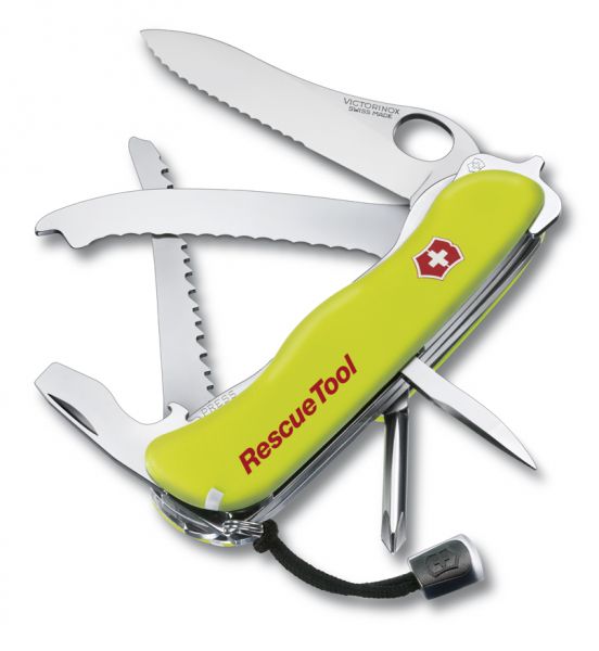 VICTORINOX 0.8623.MWN - RescueTool Einhänder Wellensch., gelb nachleuchtend, Nylon-Etui