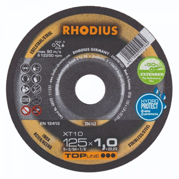 RHODIUS Trennscheibe XT10 EXTENDED - gerade (Form 41), diverse Ausführungen 115-125mm