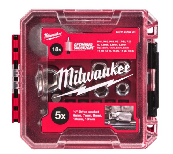 ¼" Kompakt-Ratschen-Set in PACKOUT™ kompatibler Kassette / Milwaukee # 4932499470 / EAN 405854656634